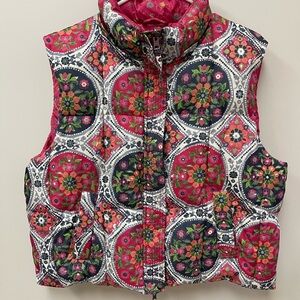 Floral Patterned Puffer Vest